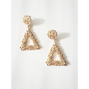 Golden Triangle Shaped Statement Earrings